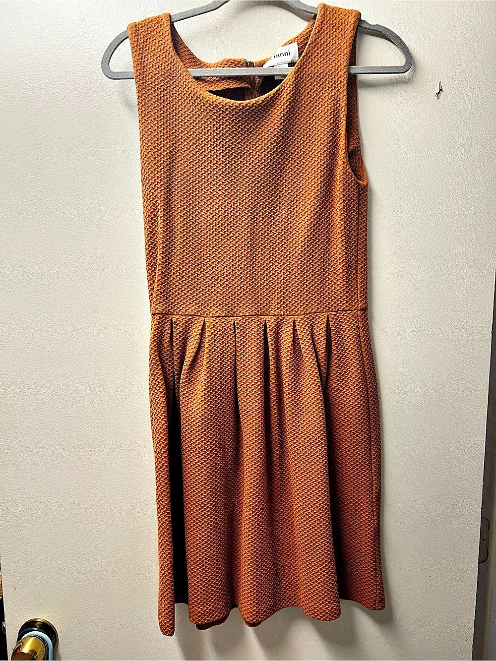 Ganni Textured Dress in Caramel/Brown Like New